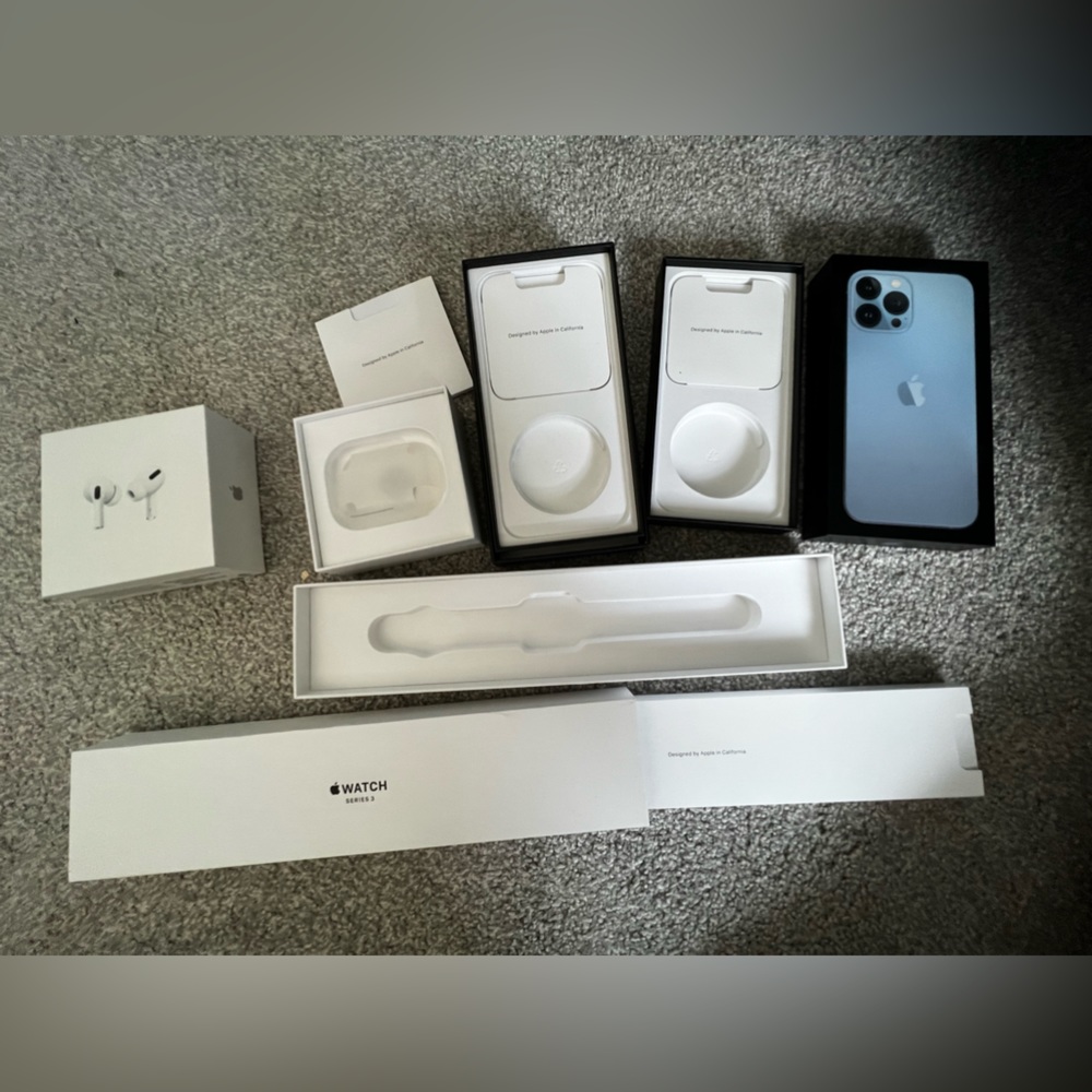 Empty Apple Boxes with manuals